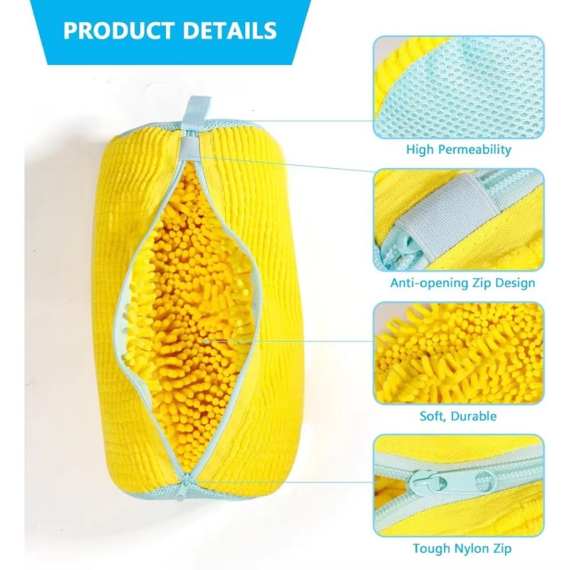 Sneaker Protector - ถุงซักรองเท้า ถุงตาข่ายโพลีเอสเตอร์สำหรับซักผ้า ถุงซักรองเท้าผ้าใบแบบมีแผ่นรอง ป้องกันรอยขีดข่วน ซักเครื่องได้ ที่จัดระเบียบรองเท้า