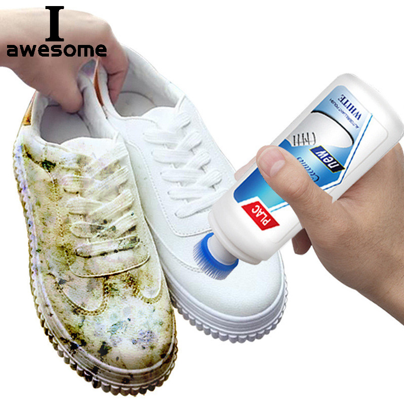 Leather Shoe Polish - Iawesome สีขาวรองเท้าทําความสะอาดภาษาโปลิชคําเครื่องมือทําความสะอาดสําหรับรองเท้าหนังลําลองรองเท้าผ้าใบรองเท้าแปรงฟองน้ําอุปกรณ์ Magic Refreshed