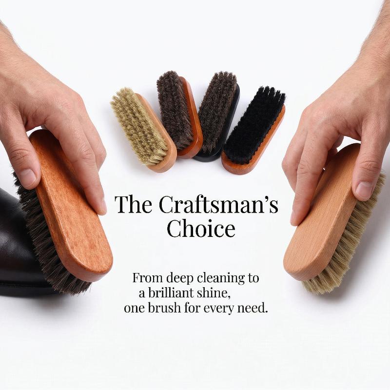 แปรงขัดรองเท้าไม้ 1 ชิ้น ขนแปร - Leather Shoe Polish บทวิจารณ์และราคา
