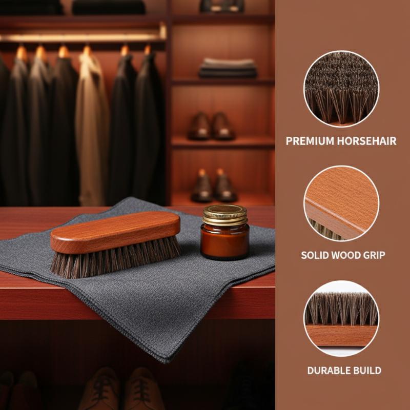 แปรงขัดรองเท้าไม้ 1 ชิ้น ขนแปร - Leather Shoe Polish บทวิจารณ์และราคา