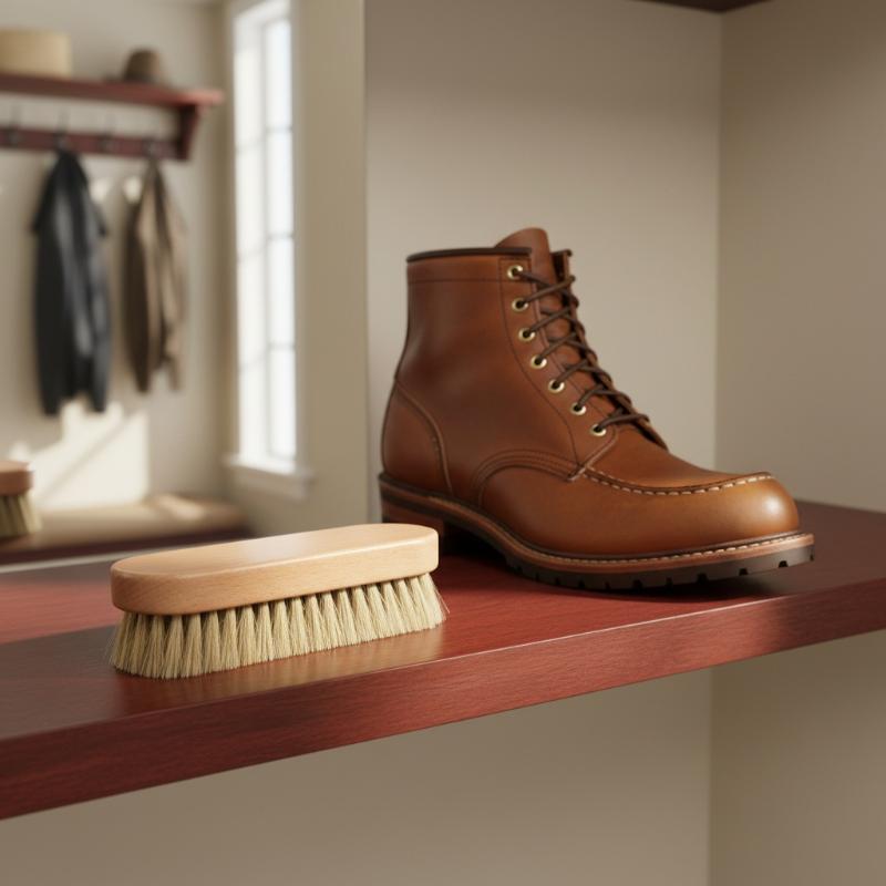 แปรงขัดรองเท้าไม้ 1 ชิ้น ขนแปร - Leather Shoe Polish บทวิจารณ์และราคา